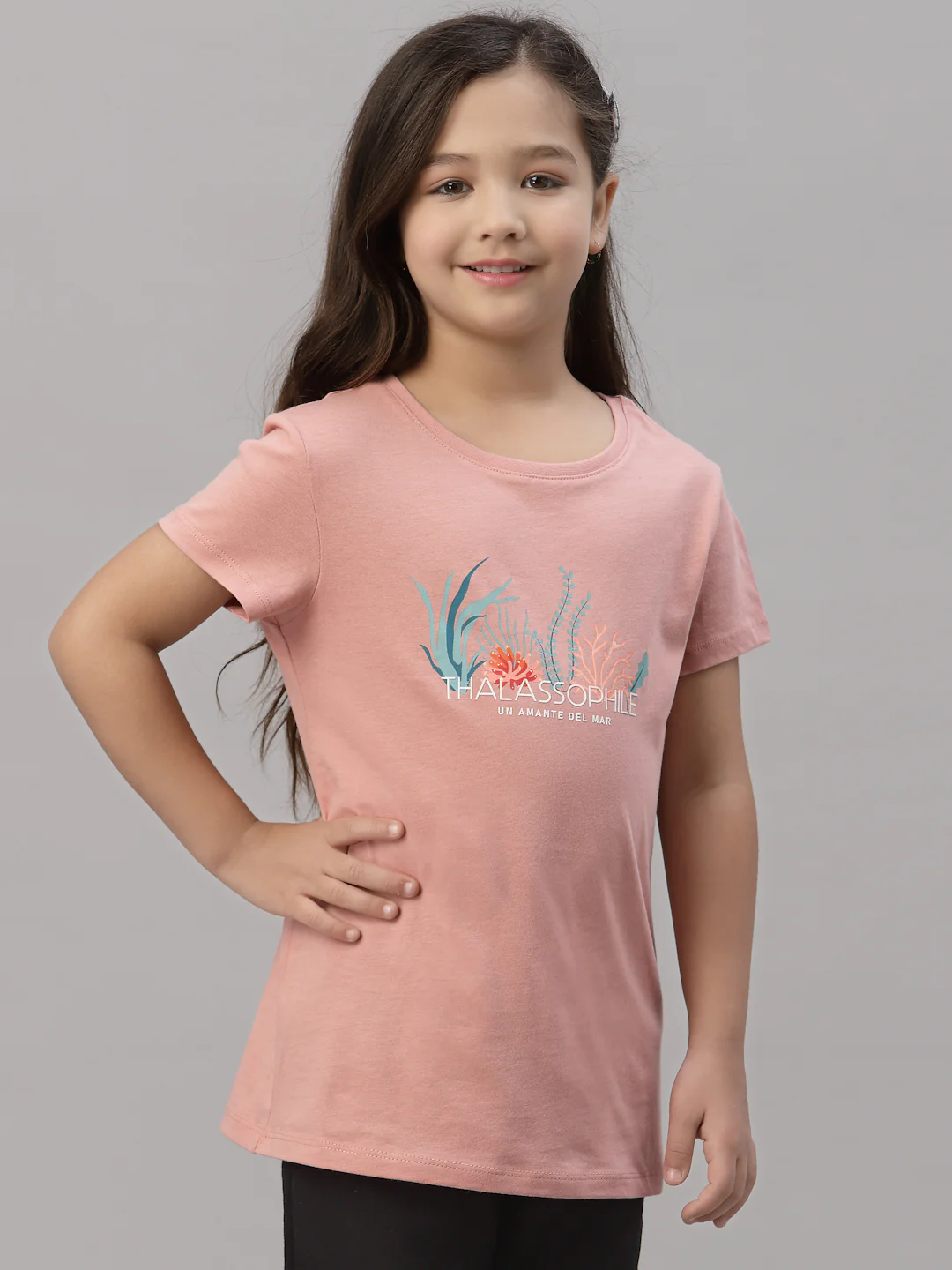 Girls Coral Haze Round Neck T-Shirt - Image 2