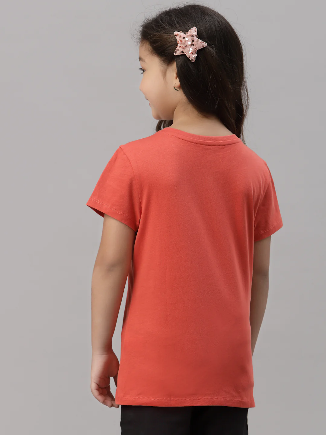 Girls Coral Round Neck T-Shirt - Image 4