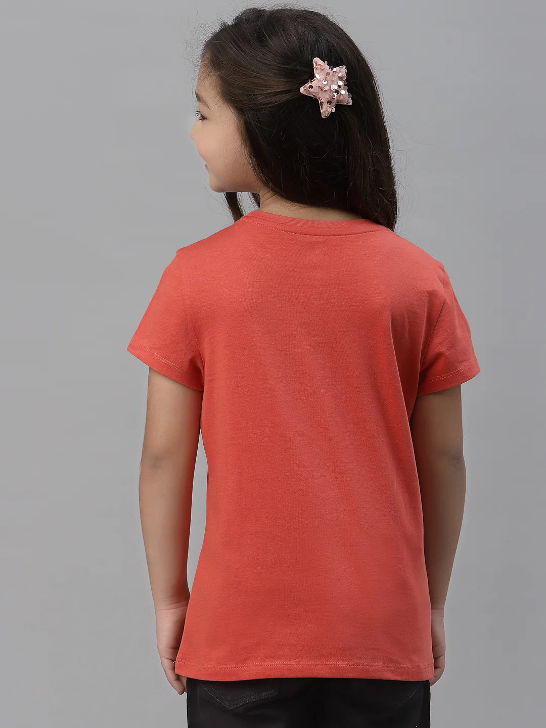 Girls Coral Round Neck T-Shirt - Image 4