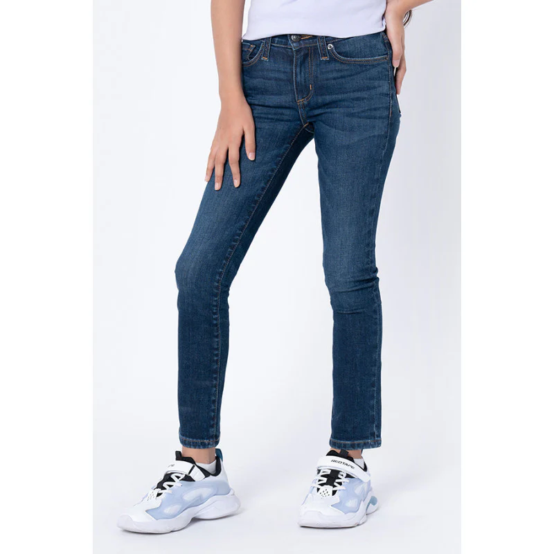 Girls Dark Blue Skinny Jeans - Image 2