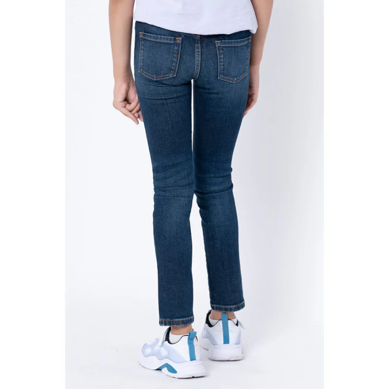 Girls Dark Blue Skinny Jeans - Image 3