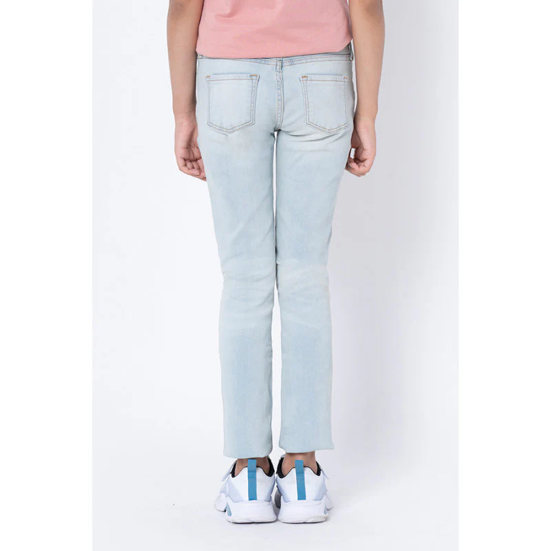 Girls Ice Blue Skinny Jeans - Image 3