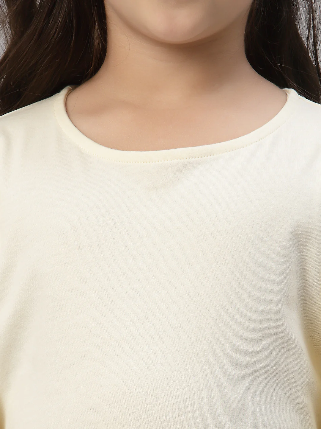 Girls Ivory Round Neck T-Shirt - Image 3