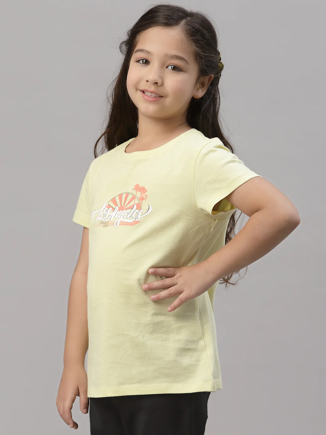 Girls Lemon Round Neck T-Shirt - Image 2
