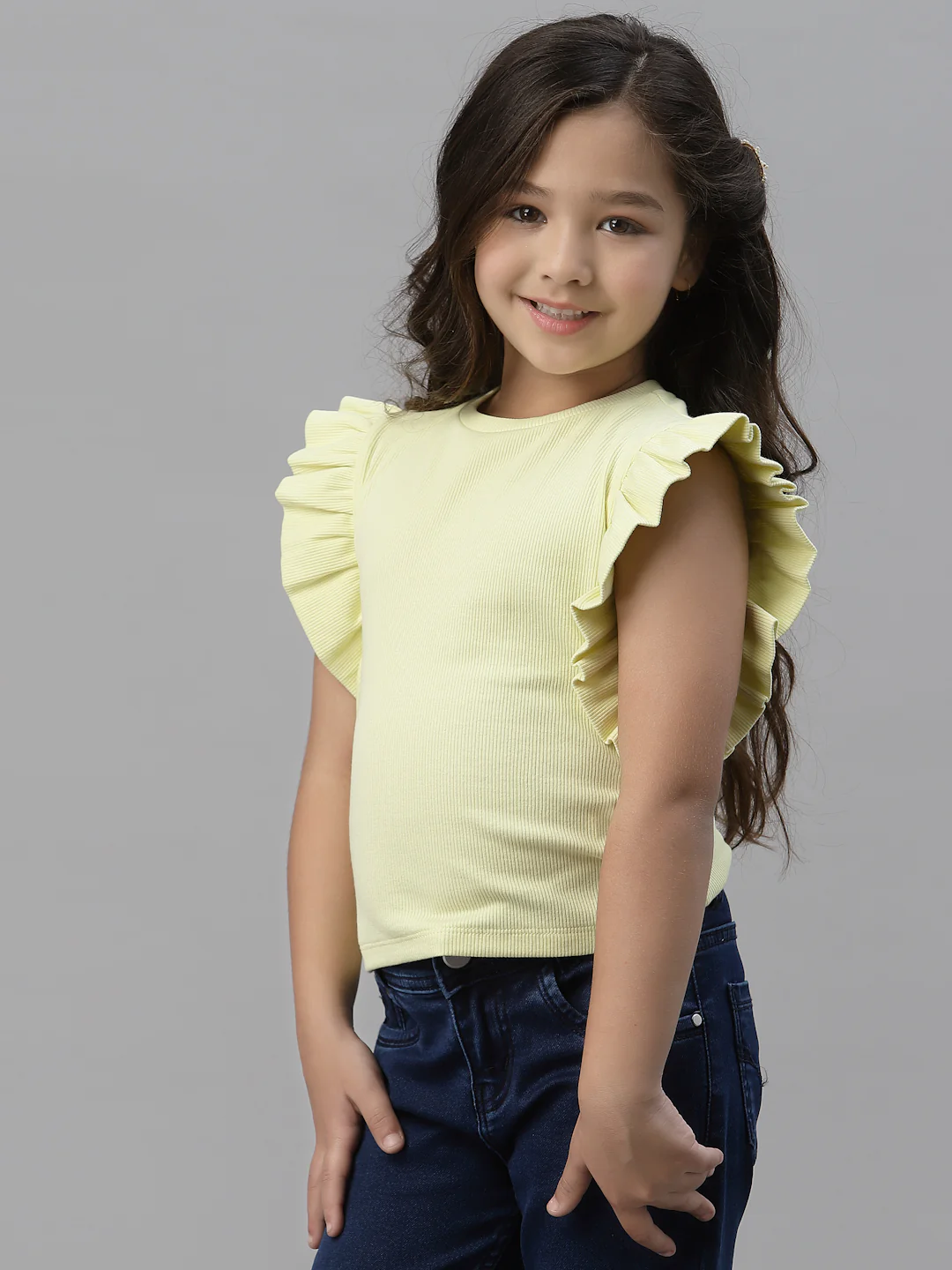 Girls Lemon Round Neck T-Shirt - Image 2