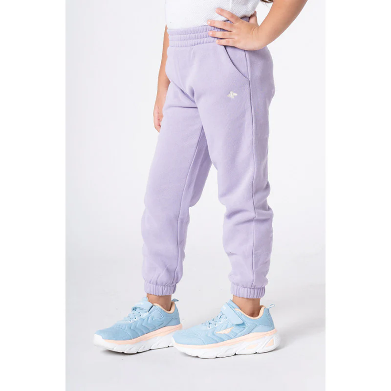 Girl's Light Purple Solid Jogger - Image 2