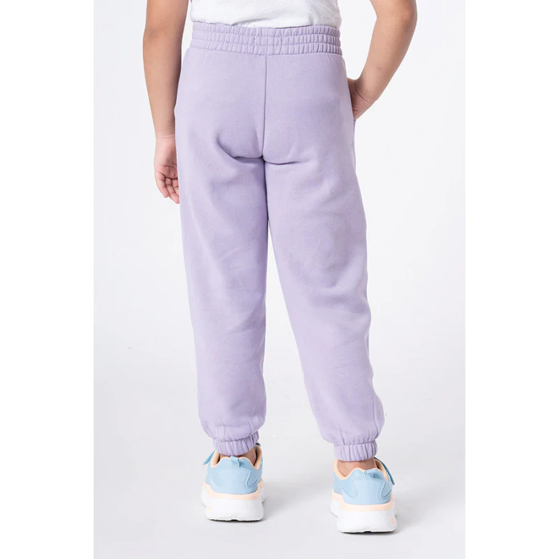 Girl's Light Purple Solid Jogger - Image 3