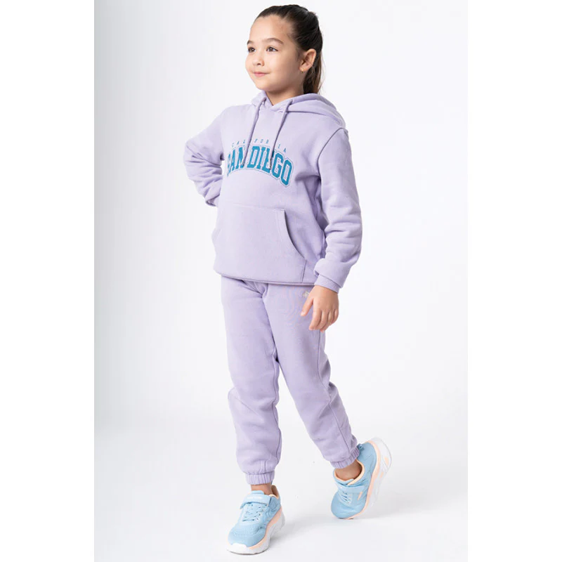 Girl's Light Purple Solid Jogger - Image 5