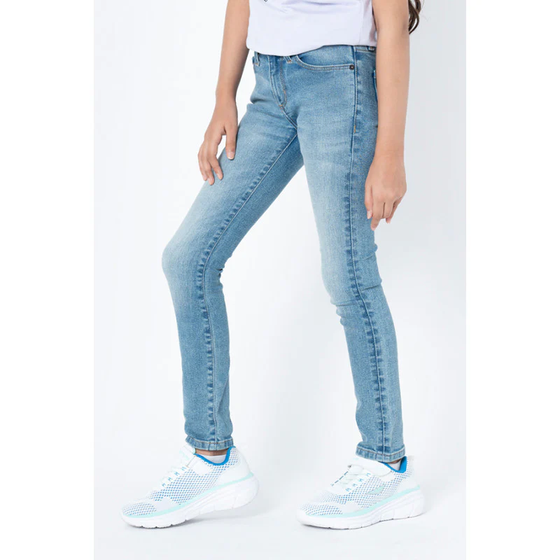 Girls Mid Blue Skinny Jeans - Image 2