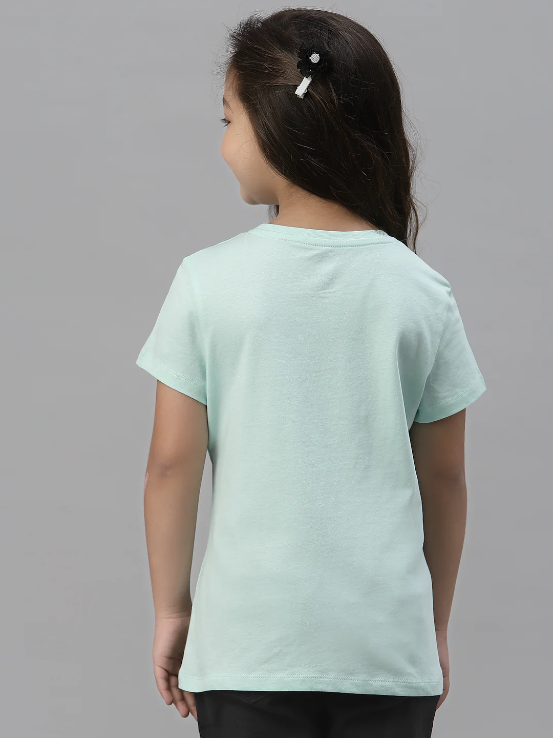 Girls Mint Green Round Neck T-Shirt - Image 4