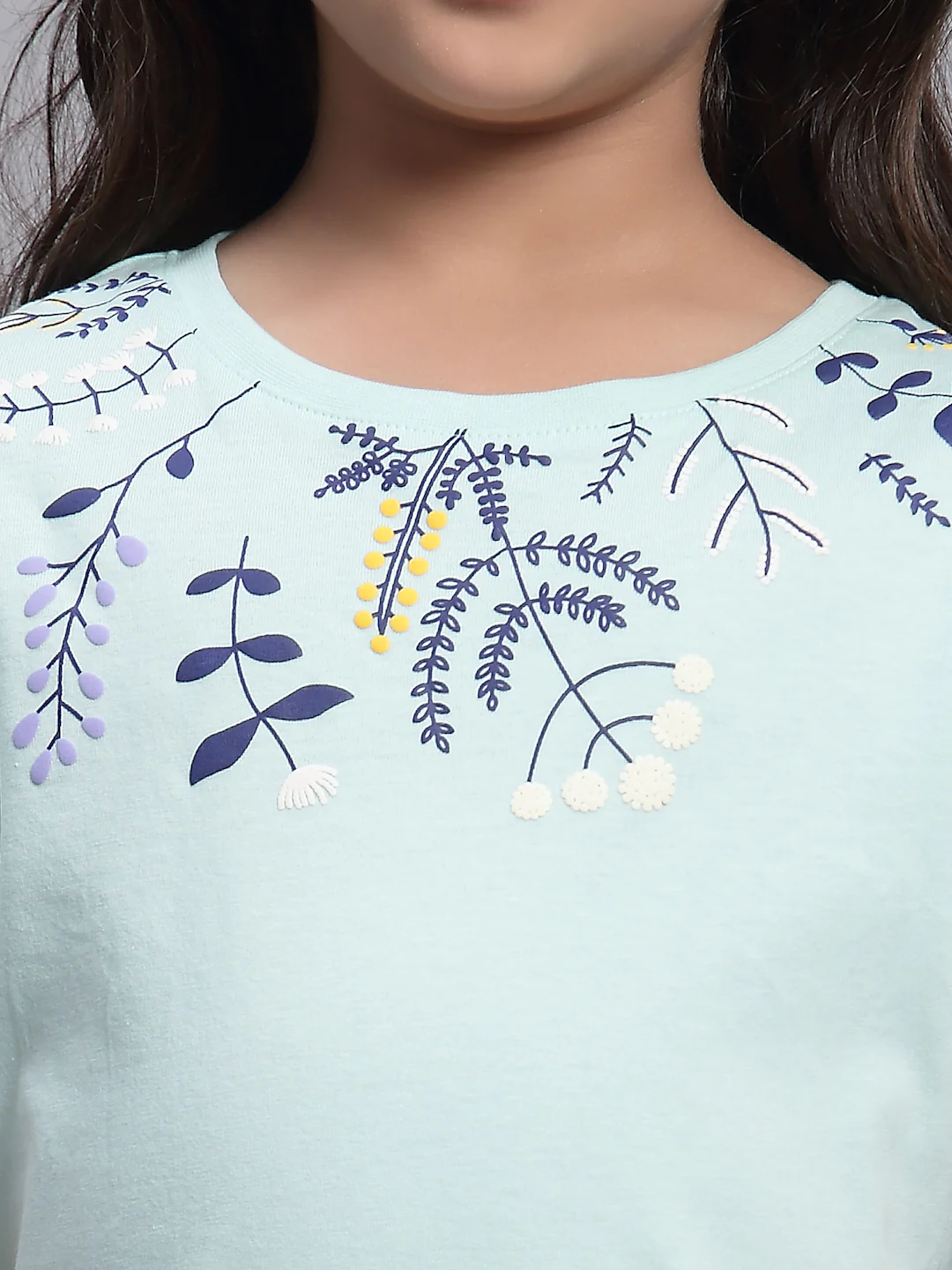 Girls Mint Green Round Neck T-Shirt - Image 3