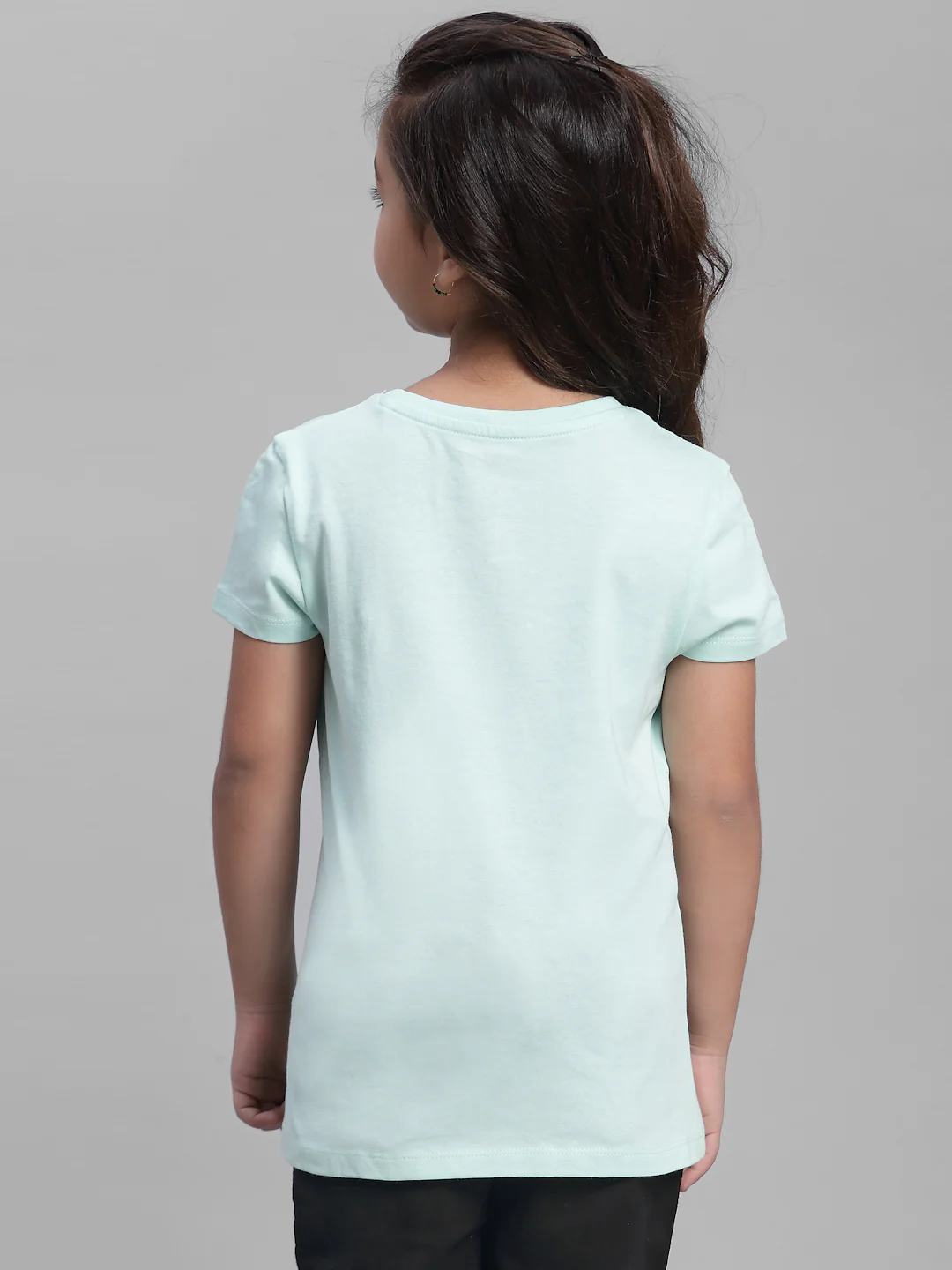 Girls Mint Green Round Neck T-Shirt - Image 4