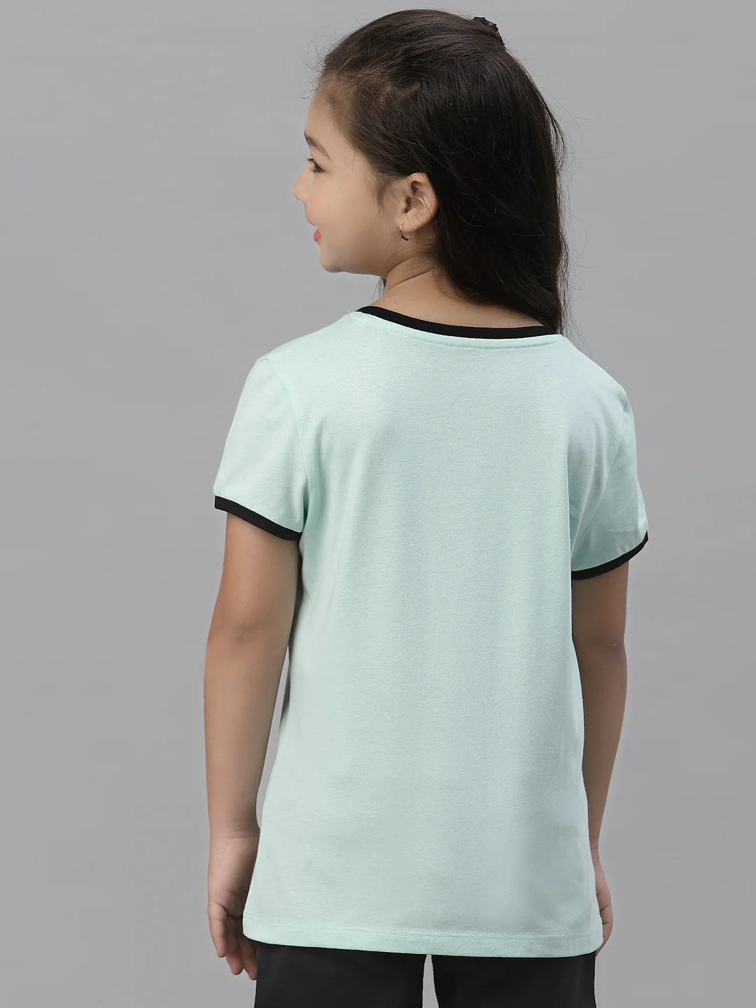 Girls Mint Green Round Neck T-Shirt - Image 4