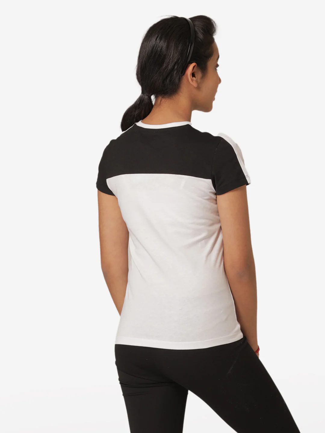 Girls's Black Round Neck T-Shirt - Image 4