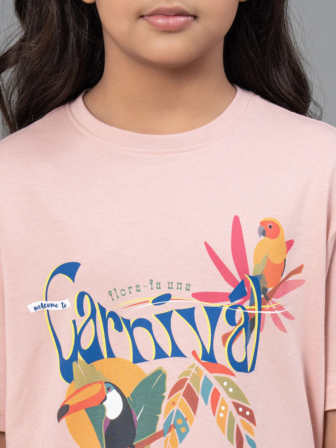 Girl's T-Shirt in Pale Pink Color| Best in Comfort|Cotton - Image 4