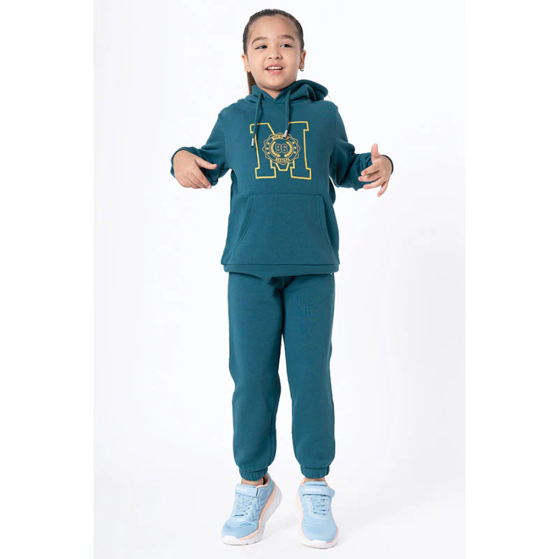Girl's Turquoise Solid Jogger - Image 5