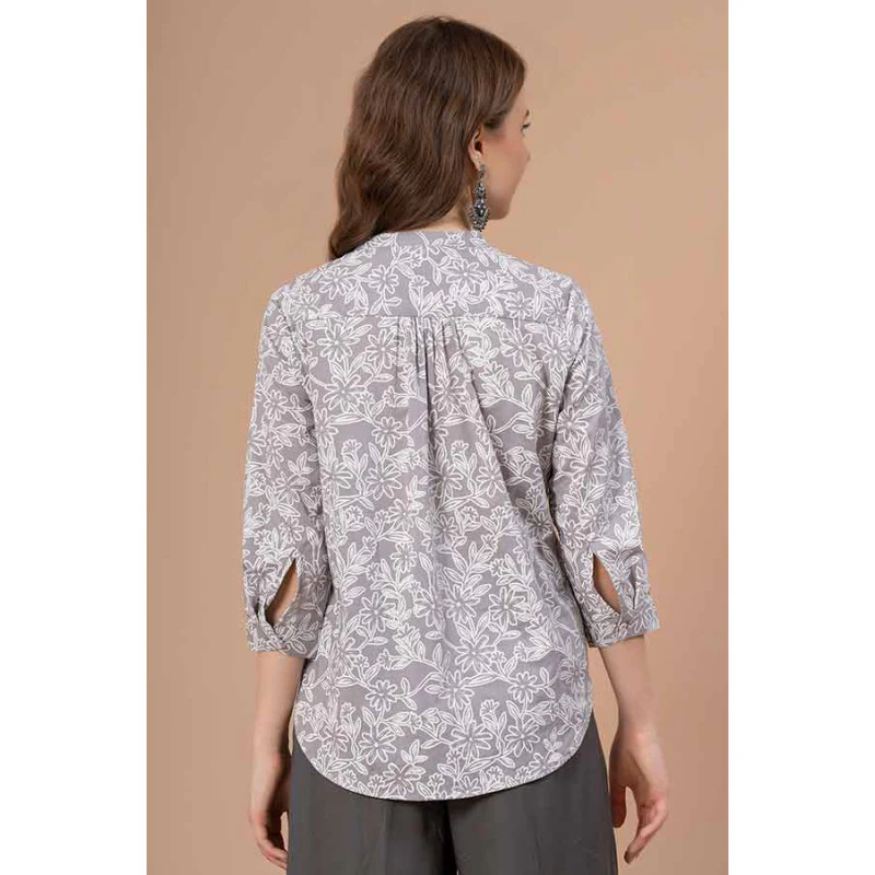 Grey Color Blouse Top for Women - Image 3