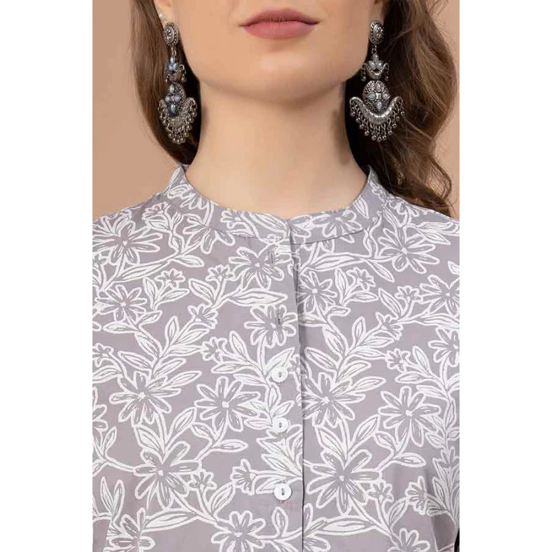 Grey Color Blouse Top for Women - Image 4