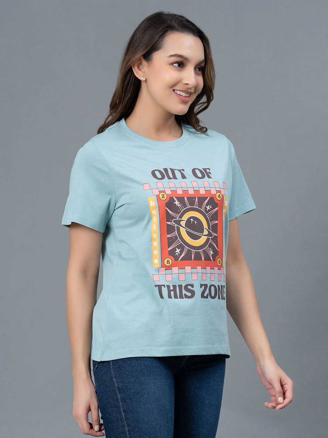 Half Sleeves Cotton T-Shirt for Women - Image 2