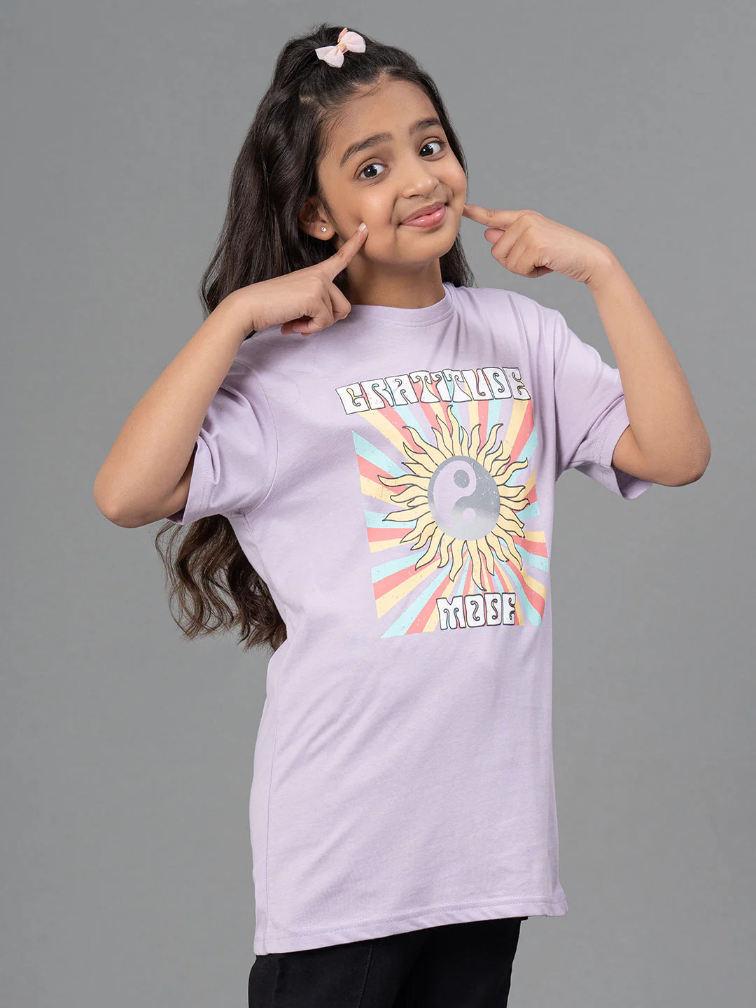 Lavender Color Girl's T-Shirt |Best in Comfort|Casual Fit| Cotton - Image 6