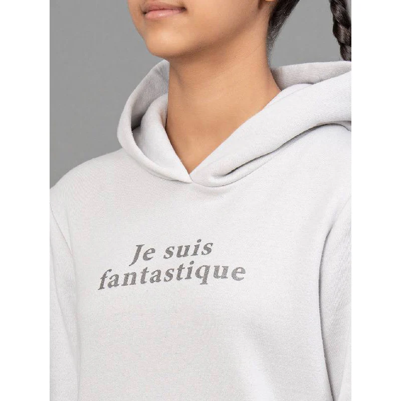 Light Grey Hoodie for Girls - Image 4