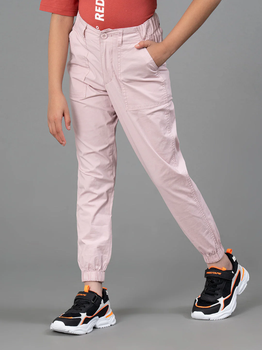 Light Pink Joggers for Girls| Best in Comfort| Cotton| Regular Fit - Image 2