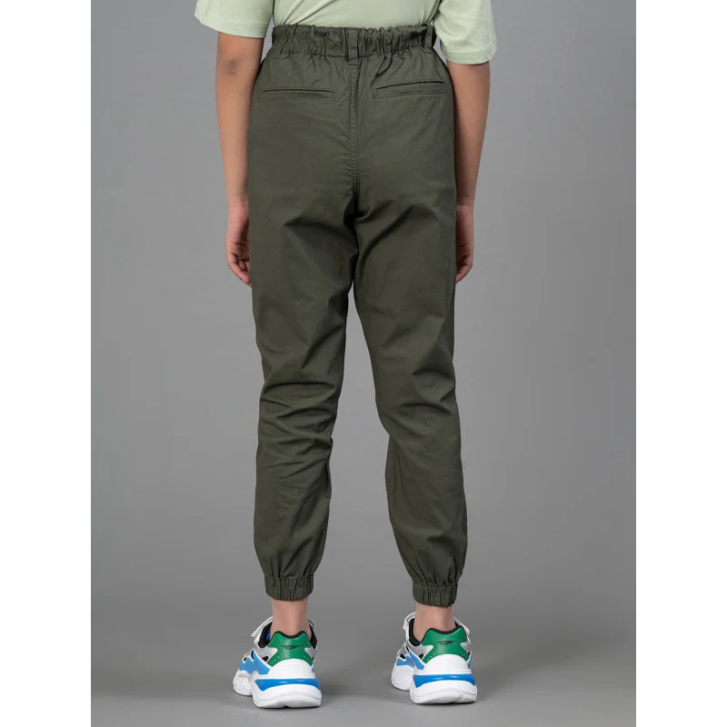 Olive Color joggers for Girls| Best in Comfort| Cotton| Front Side Pockets| Regular Fit - Image 3
