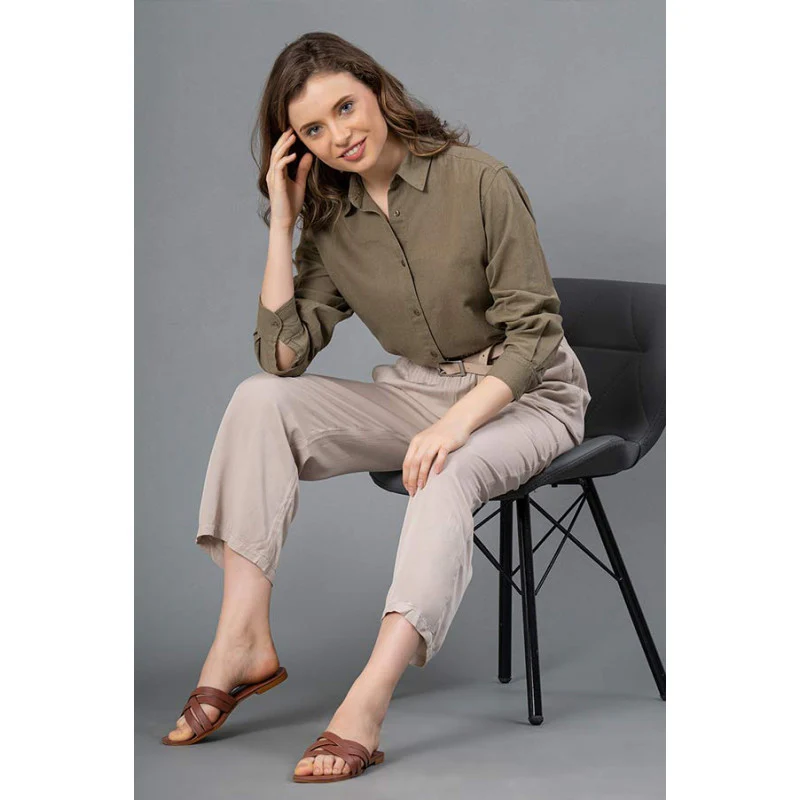 Olive Color Shirt for Womens - Image 5