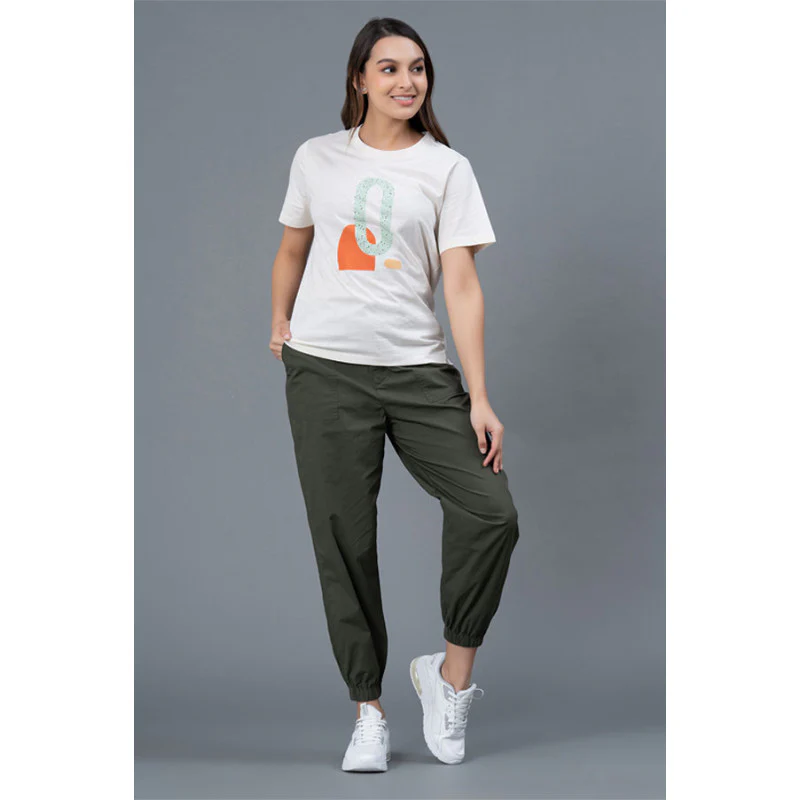 Olive Cotton Joggers for Women - Image 5
