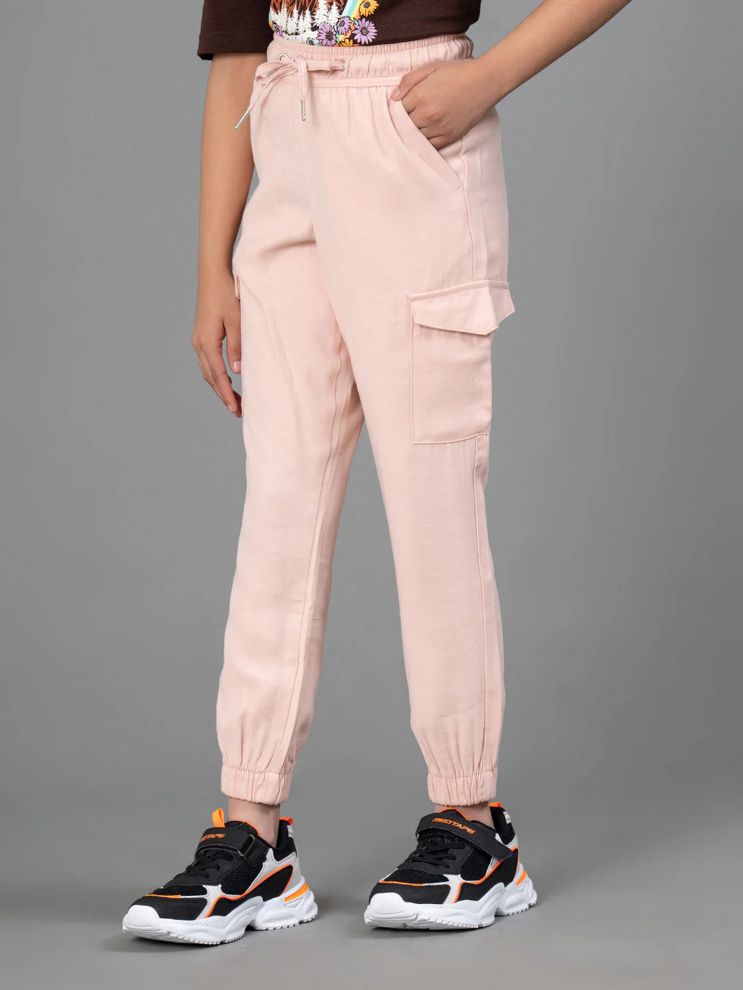 Pastel Pink Joggers for Girls| Best in Comfort|Front Side Pockets - Image 2