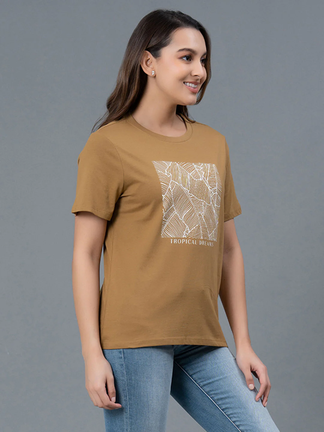 Round Neck Cotton T-Shirt for Women - Image 2