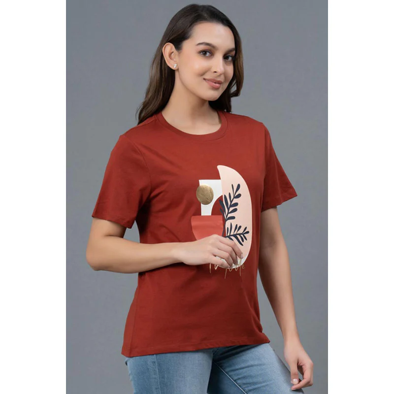 Round Neck Cotton T-Shirt for Women - Image 2