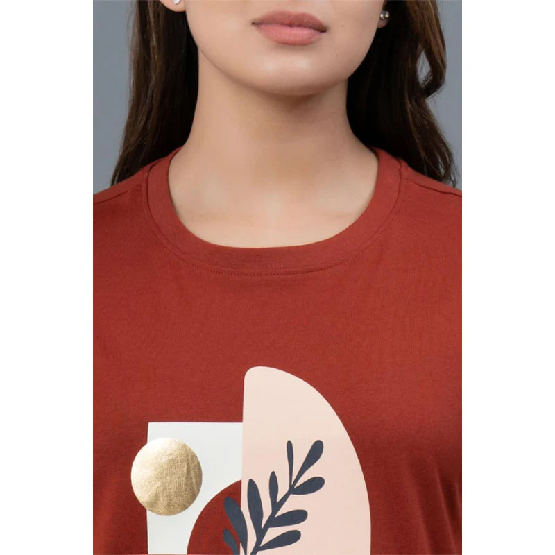 Round Neck Cotton T-Shirt for Women - Image 4