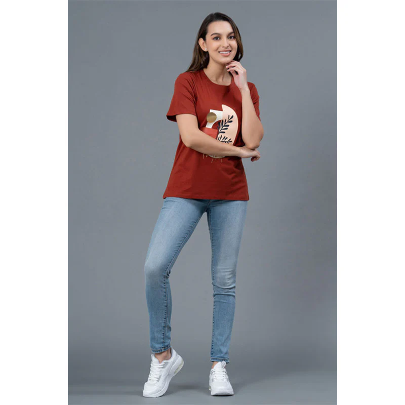 Round Neck Cotton T-Shirt for Women - Image 5