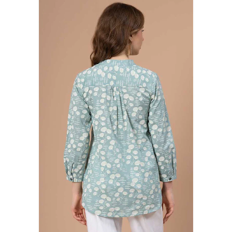 Sea Green Color Blouse Top for Women - Image 3