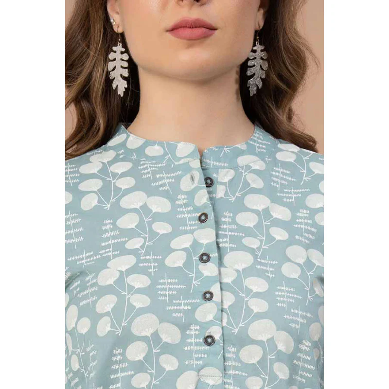 Sea Green Color Blouse Top for Women - Image 4