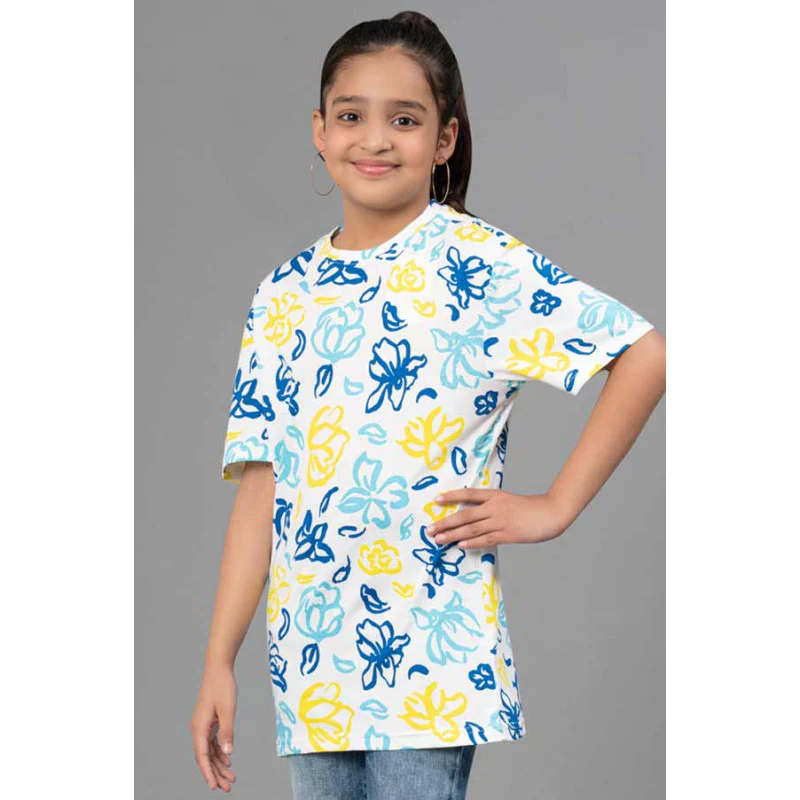 T-Shirt for Girls in Off White Color - Image 2