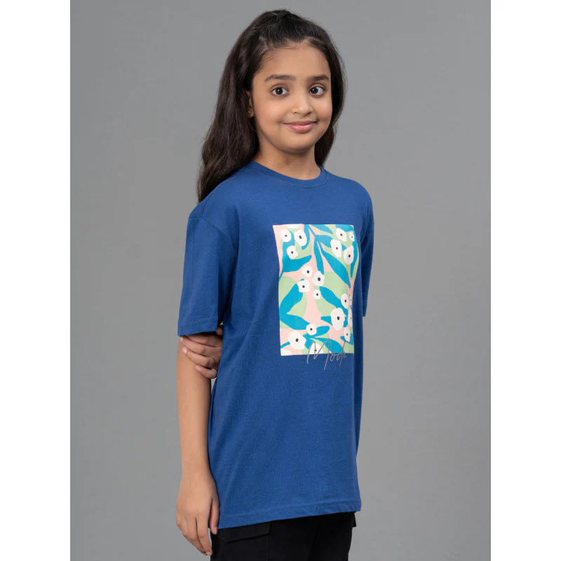 T-Shirt for Girl's in Royal Blue Color |Best in Comfort|Casual Fit| Cotton| Half Sleeves| - Image 2