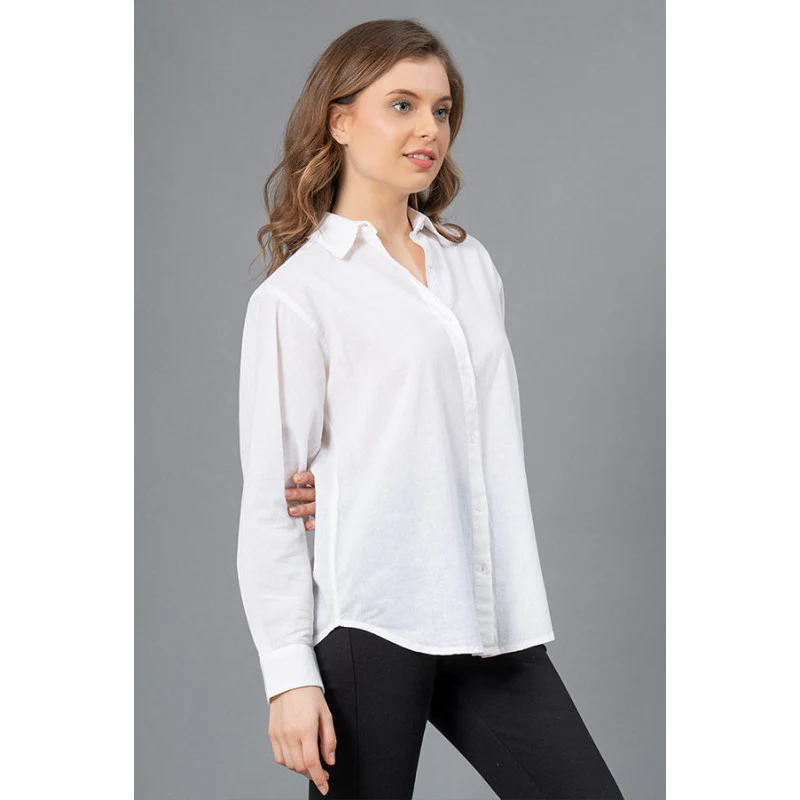 White Casual Shirt for Women's - Image 2