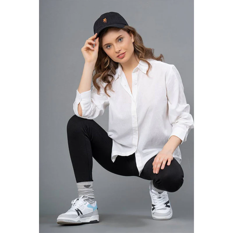 White Casual Shirt for Women's - Image 5