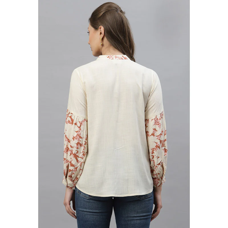 Women Beige Blouse Top - Image 3