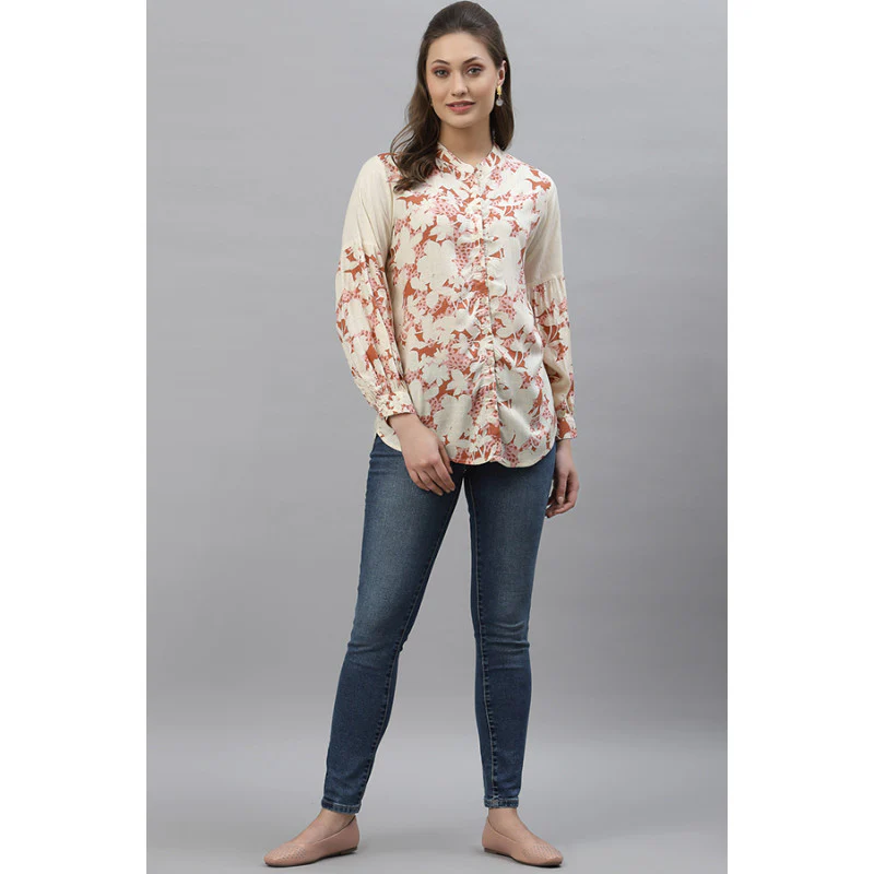 Women Beige Blouse Top - Image 5