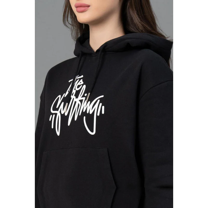 Women Black Graphic Print Hoodie - Image 4