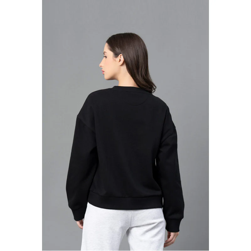 Women Black Graphic Print Sweatshirt - Image 3