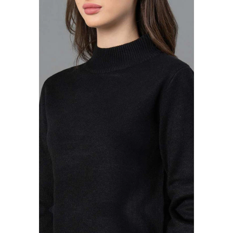 Women Black Solid Sweater - Image 4