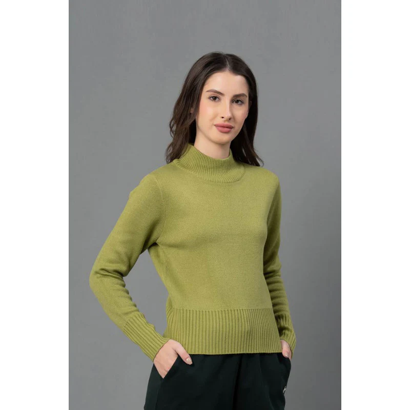Women Green Solid Sweater - Image 2