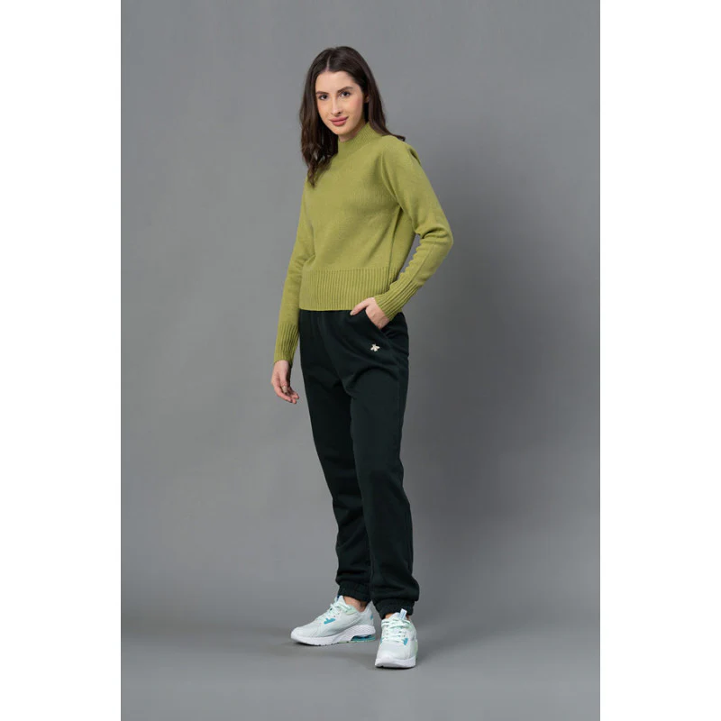 Women Green Solid Sweater - Image 5