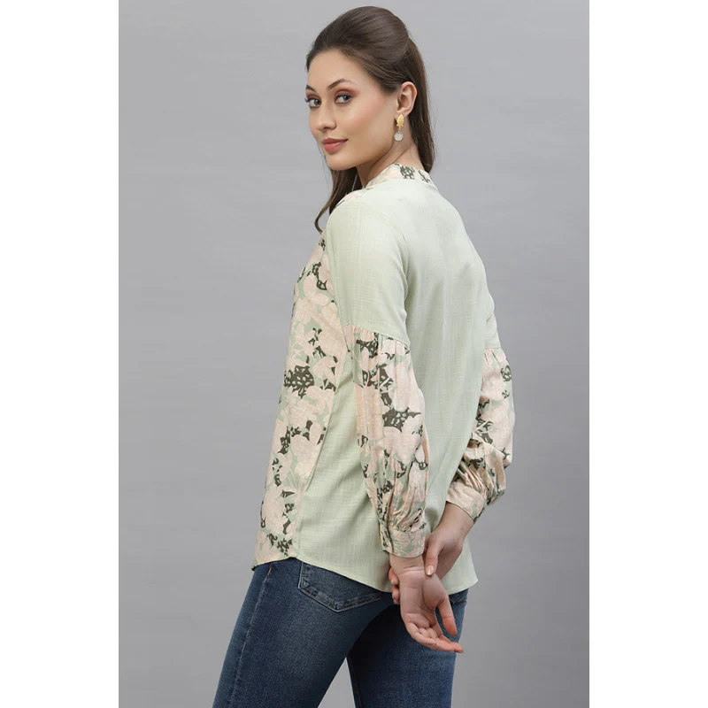Women Mint Blouse Top - Image 3