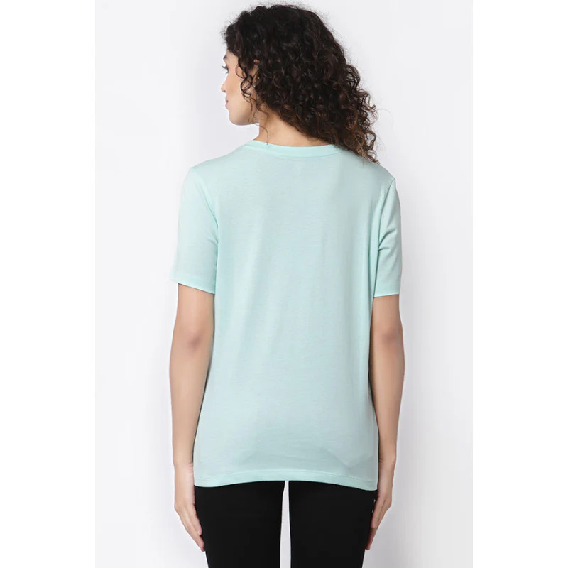 Women Mint Green Round Neck T-Shirt - Image 4