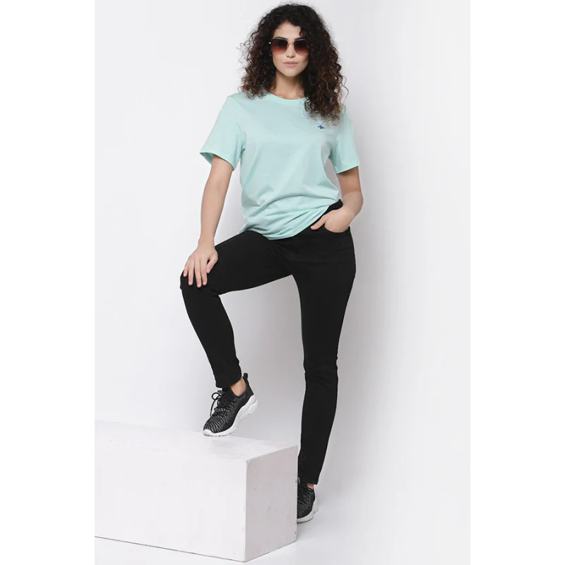 Women Mint Green Round Neck T-Shirt - Image 5